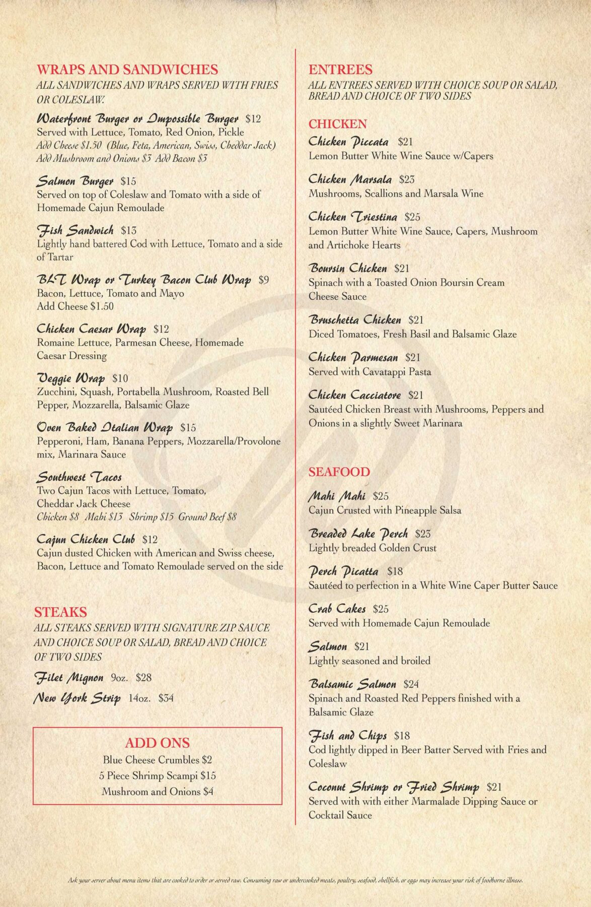 Waterfront-Menu_Page_2 | The Waterfront Restaurant & Lounge