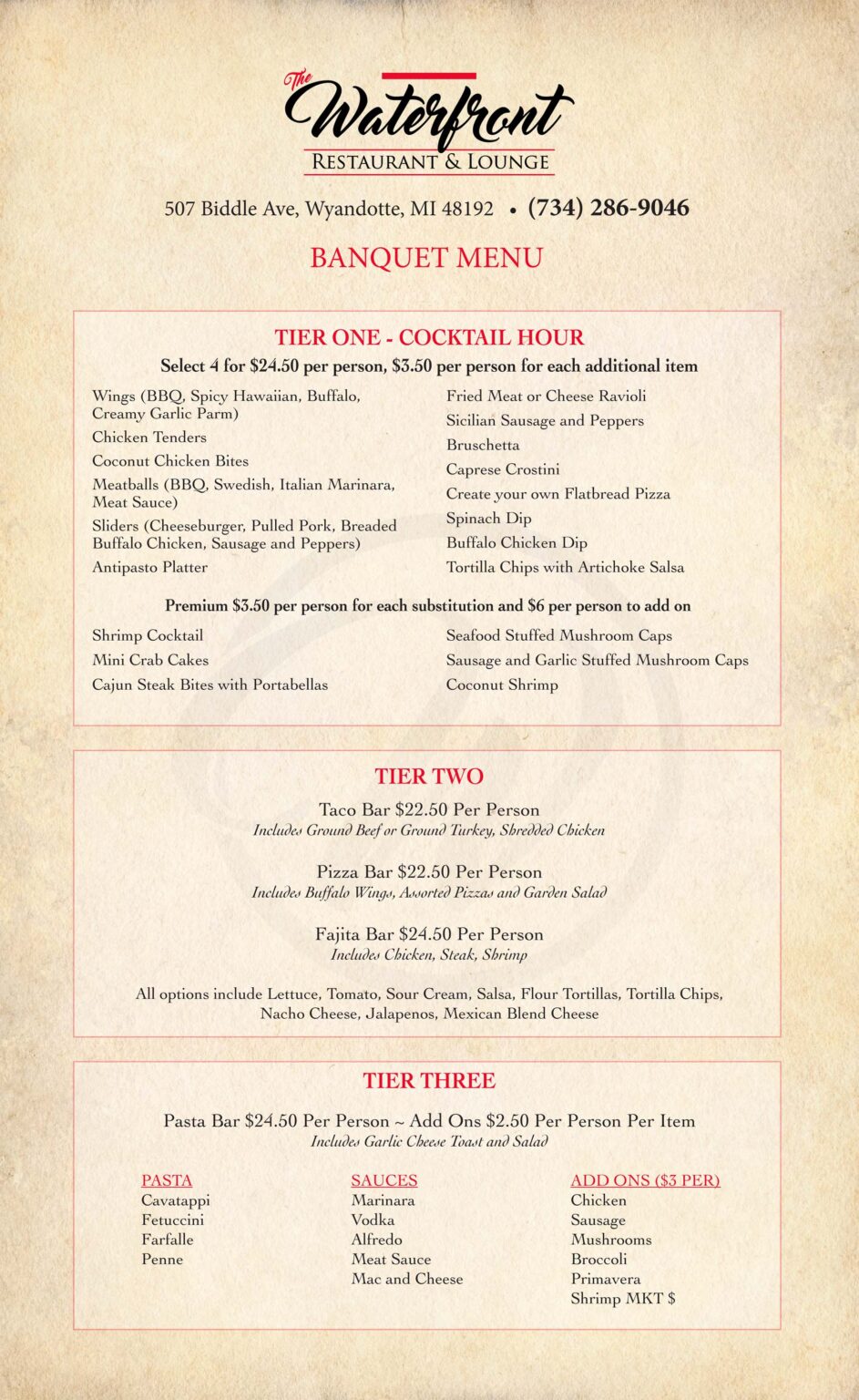 banquet-menu-the-waterfront-restaurant-lounge